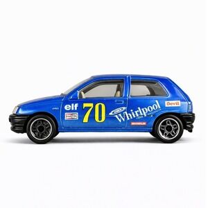 Vintage Burago Renault Clio 1/43 Blue Whirlpool Racing Diecast Car Made in Italy